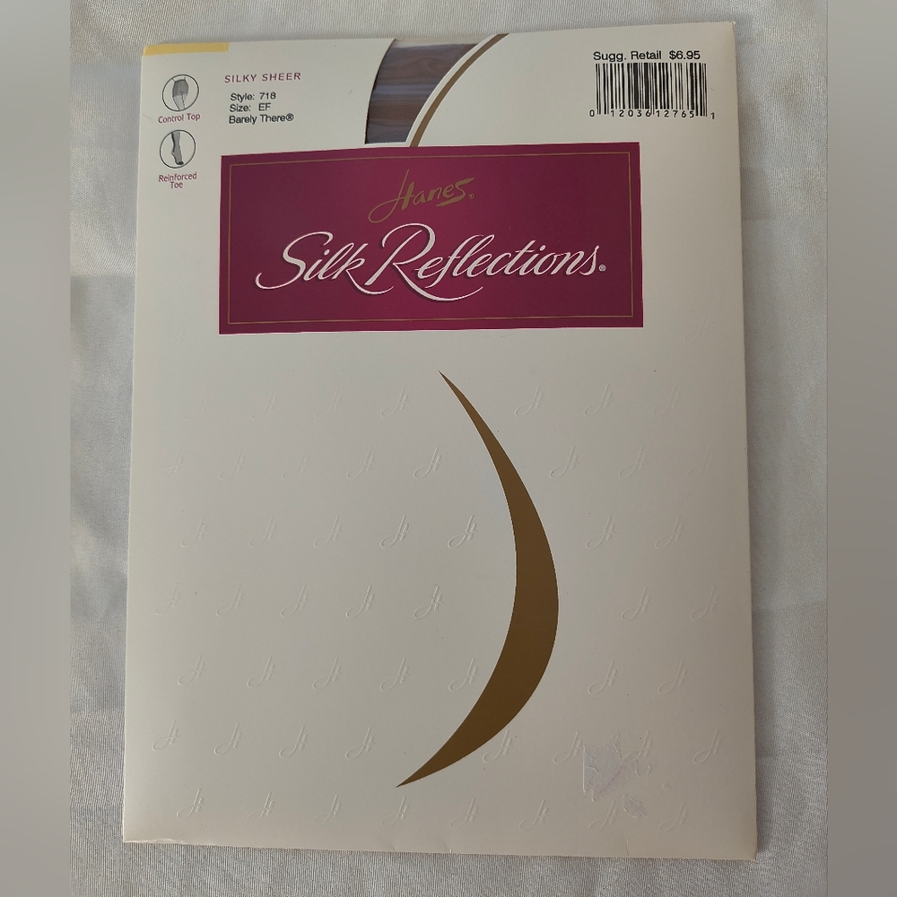 Hanes Silk Reflections Silky Sheer Nude Tan Brown Pantyhose Nylons SZ EF